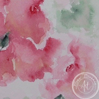 zoomed in image of pink watercolour painted roses
