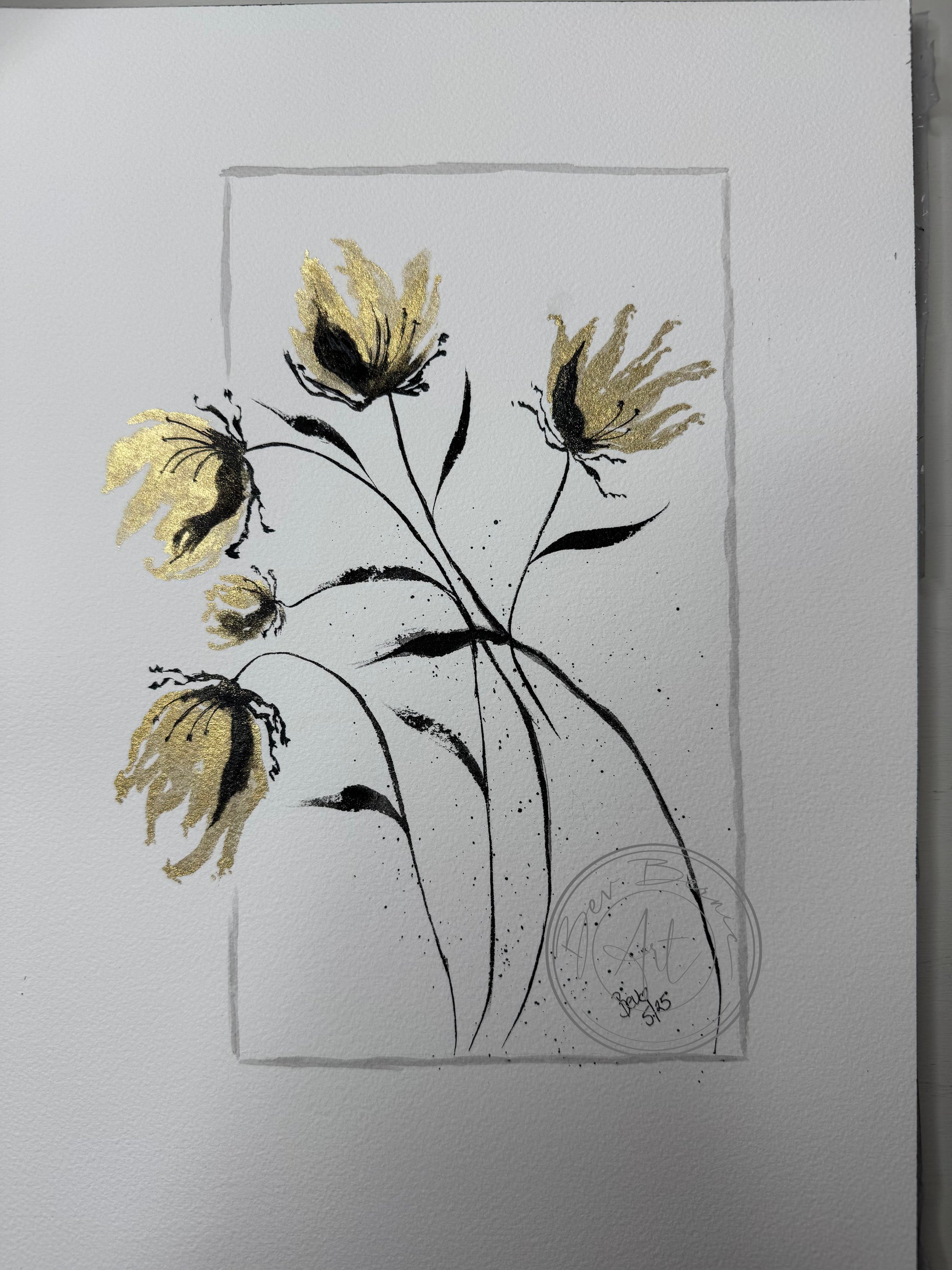Artistic depiction of flowers on a white background