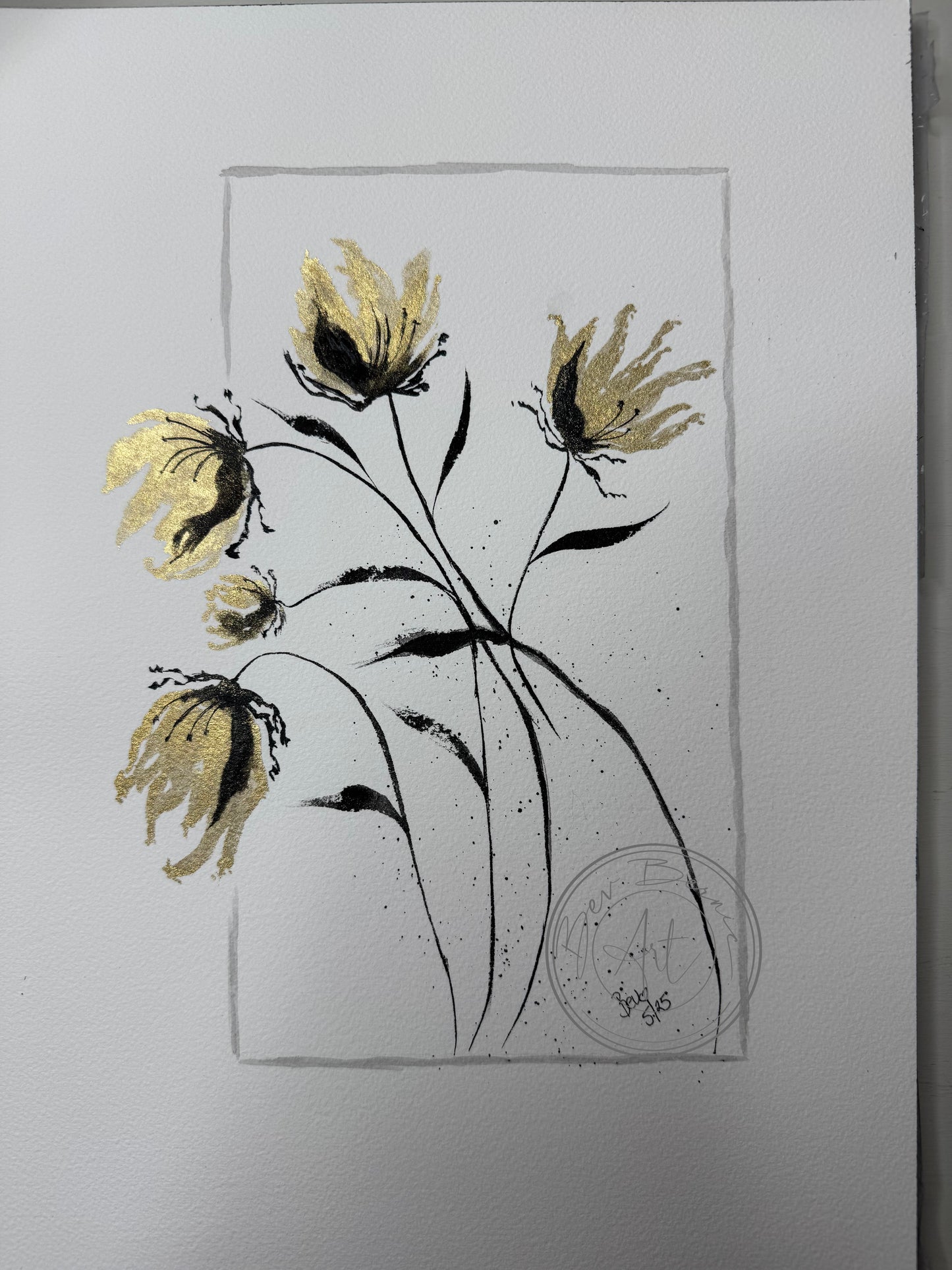 Artistic depiction of flowers on a white background